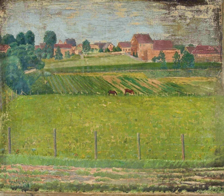 Blick auf Zielitz vom Deich beim “Alten Schacht”